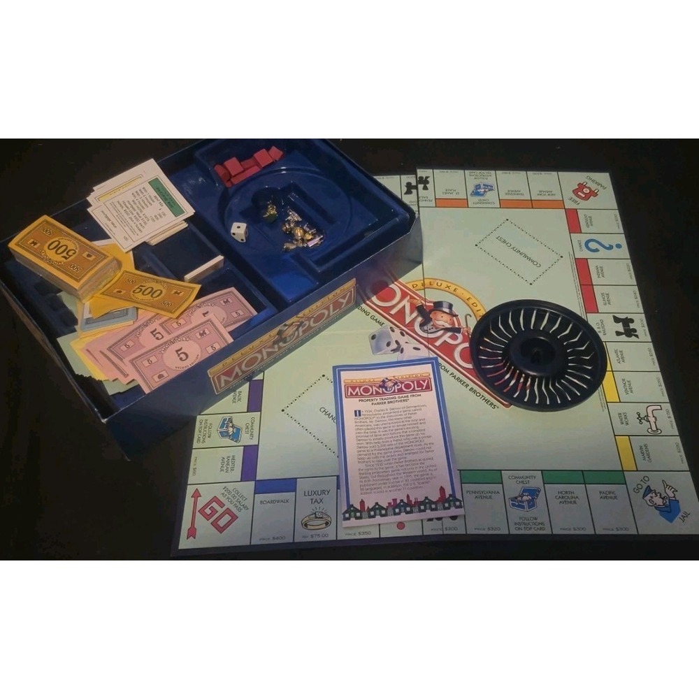 Monopoly‎ Deluxe Edition Parker Brothers Complete Game Damaged Box